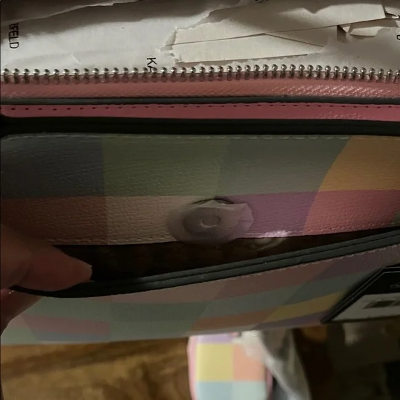 Karl Lagerfeld Pastel Checkered Tote Bag - Picture 8 of 12